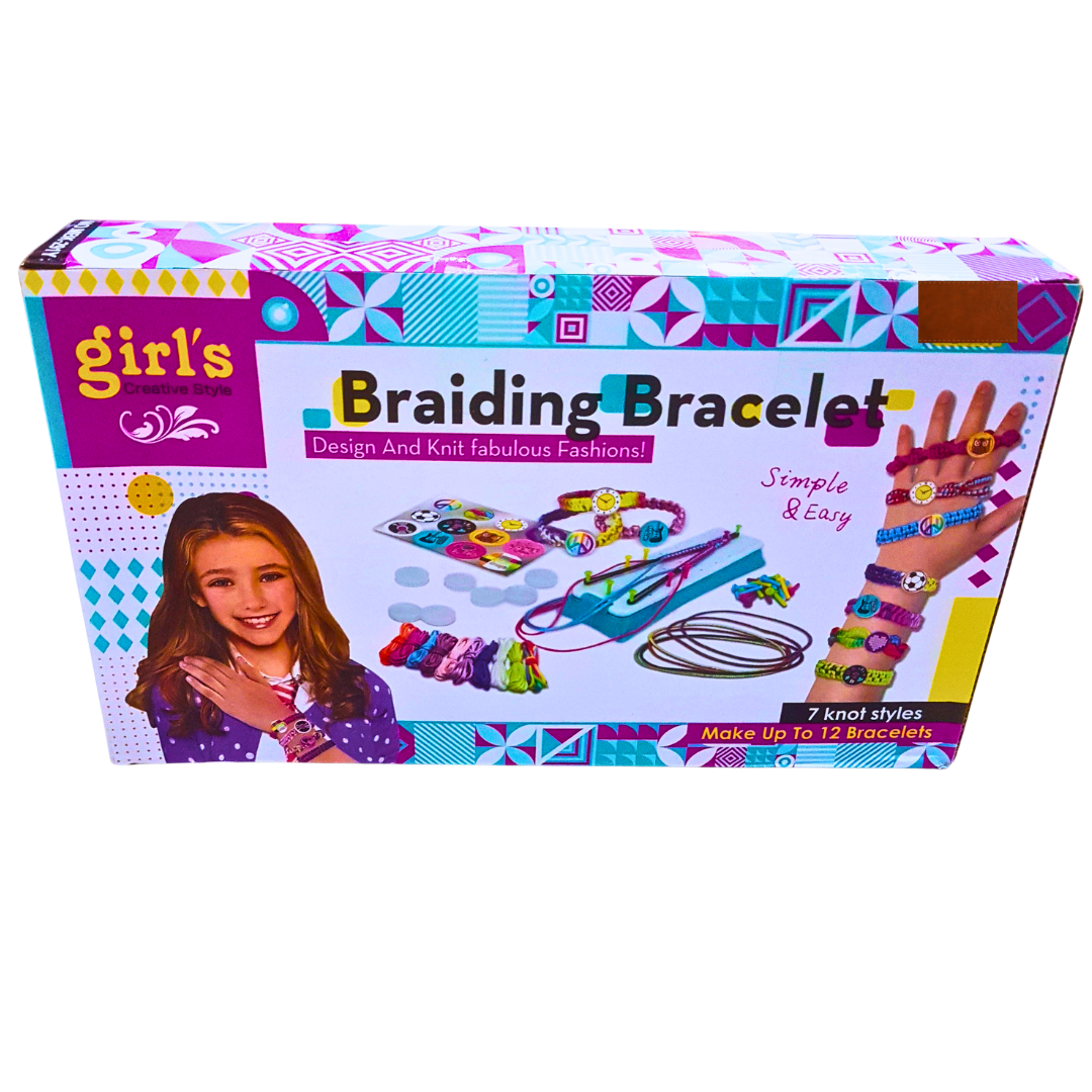 Braiding Bracelet Kit for Girls – DIY Friendship Bracelet Maker with 7 Knot Styles | Creative Fashion Craft Set | Ages 5+