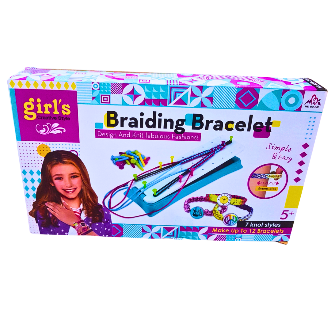 Braiding Bracelet Kit for Girls – DIY Friendship Bracelet Maker with 7 Knot Styles | Creative Fashion Craft Set | Ages 5+