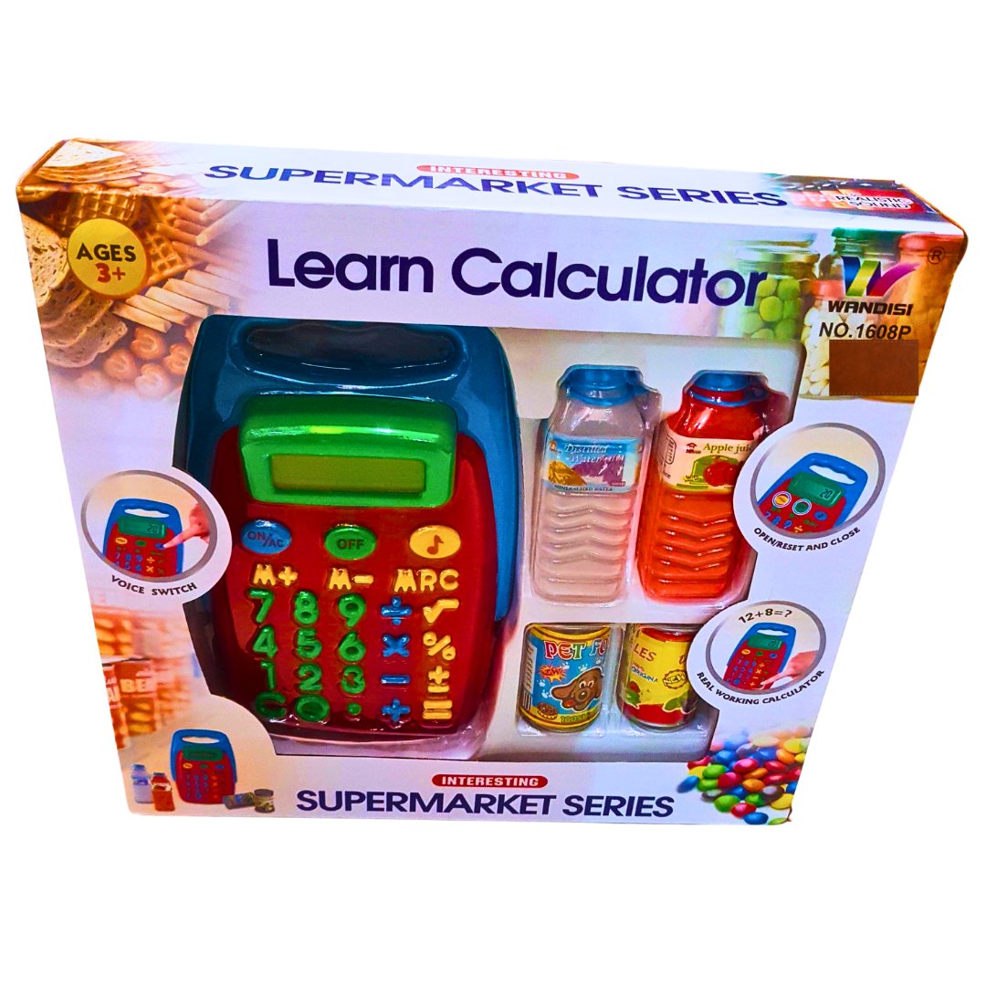 Supermarket Learning Calculator Toy Set – Interactive Grocery Play with Real Calculator & Accessories | Ages 3+