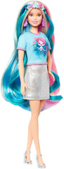 Barbie Fantasy Hair Doll, Blonde, with 2 Decorated Crowns, 2 Tops & Accessories for Mermaid and Unicorn